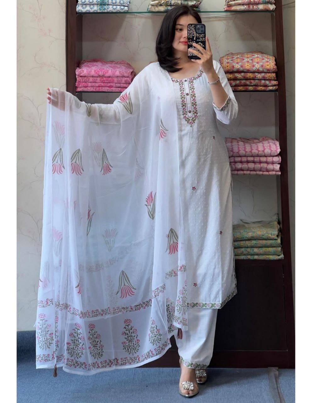 Women's Trendy & Beautiful Kurti with Bottom and Dupatta