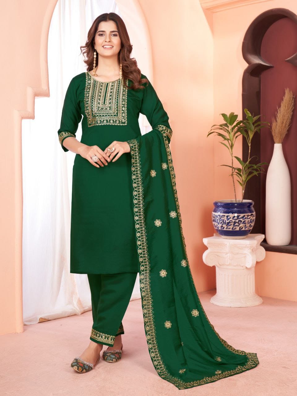 Women's Trendy & Beautiful Kurti with Bottom and Dupatta