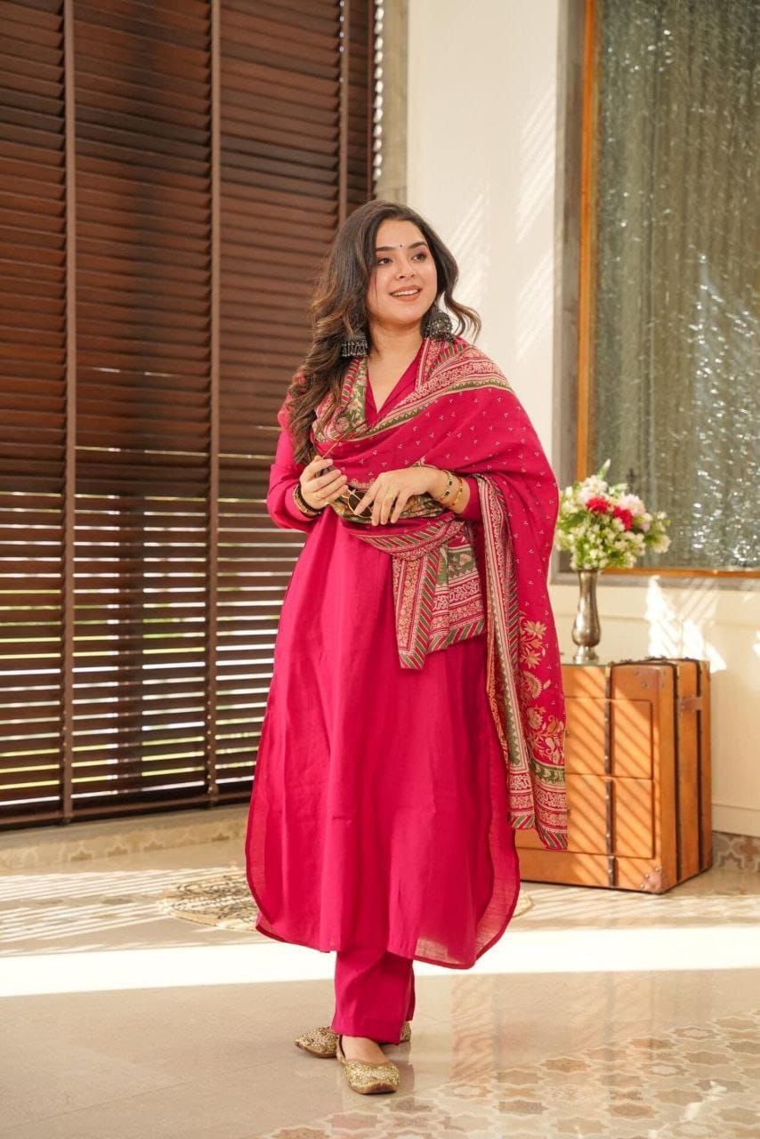 Women's Trendy & Beautiful Kurti with Bottom and Dupatta