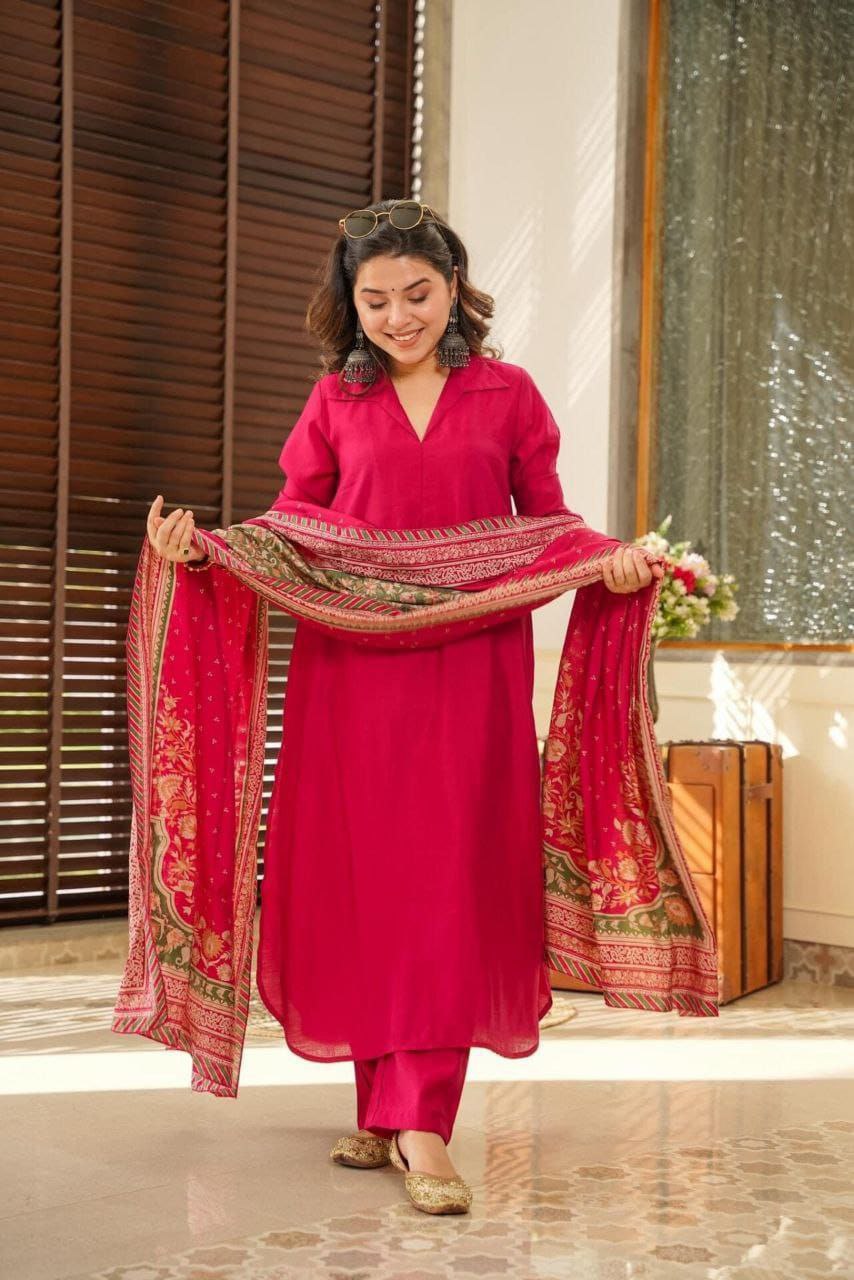 Women's Trendy & Beautiful Kurti with Bottom and Dupatta