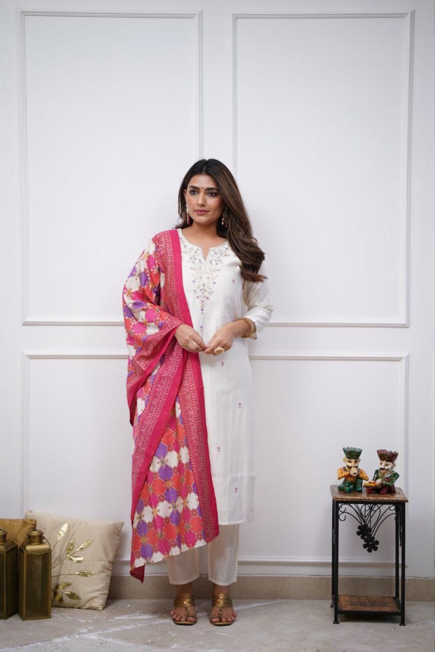 Women's Beautiful Top with Bottom and Dupatta