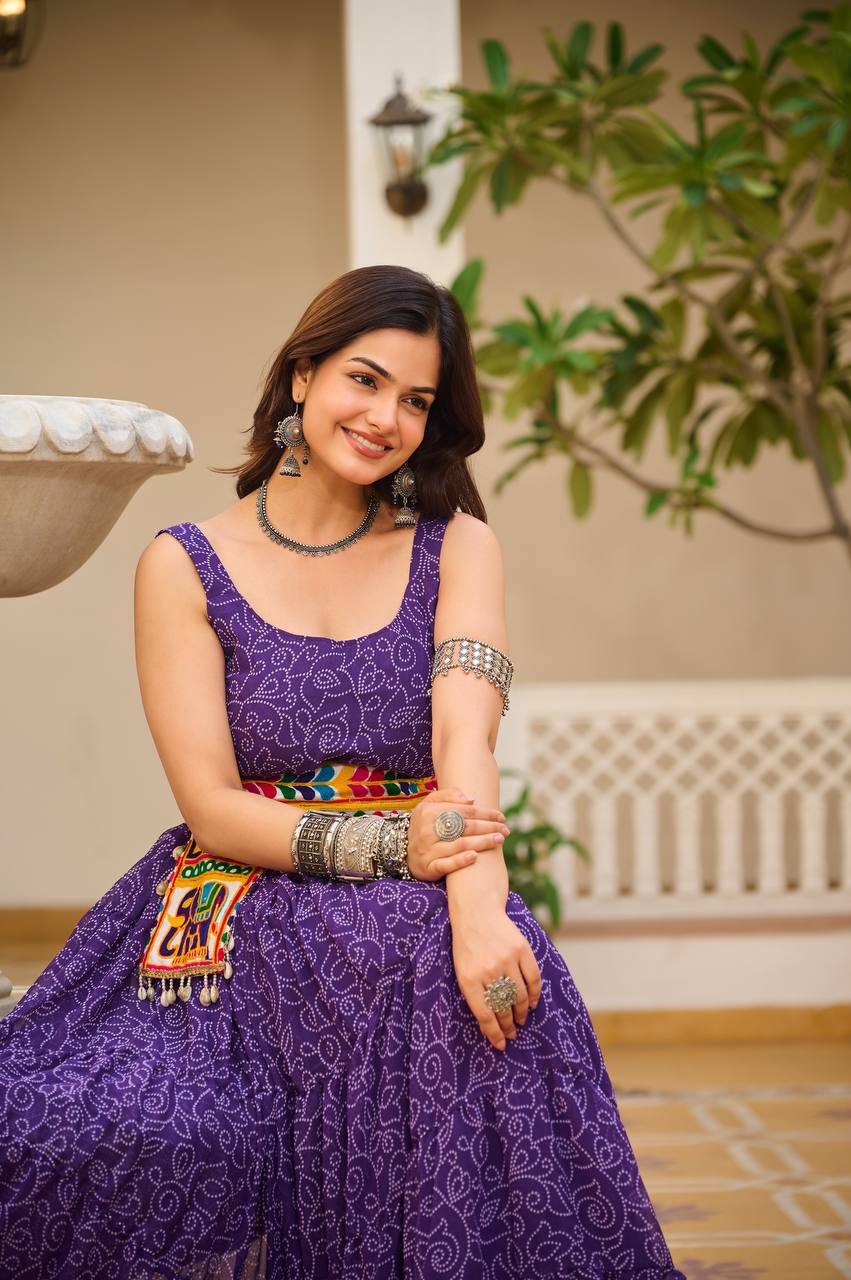 Women's Beautiful & Trendy Navratri Special Gamthi Work Gown