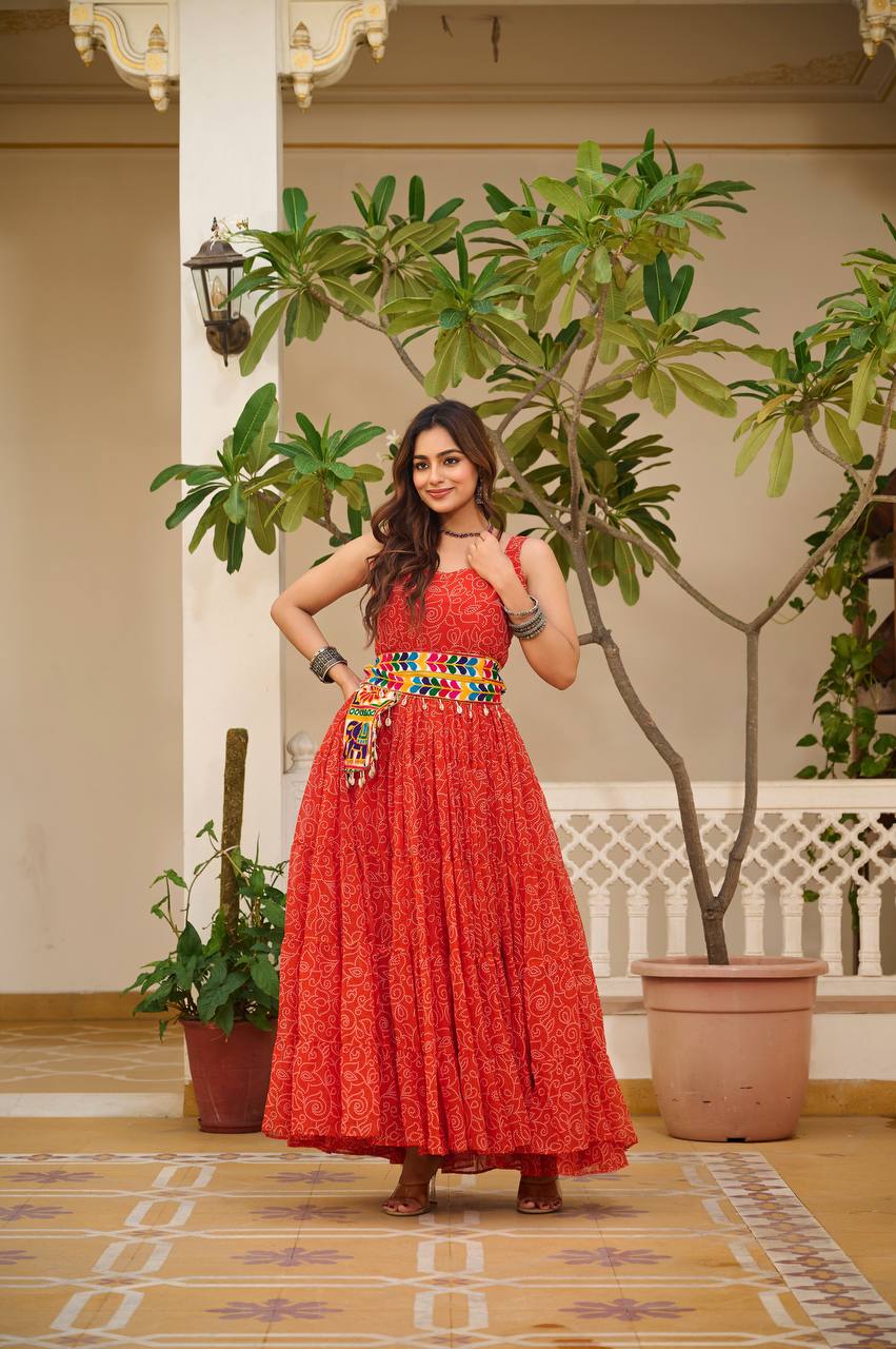 Women's Beautiful and Trendy Navratri Special Gamthi Work Gowns Collection