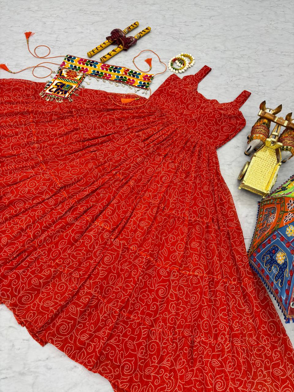 Women's Beautiful and Trendy Navratri Special Gamthi Work Gowns Collection